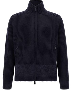 DSquared² Carded Wool Insert Cardigan - Blue