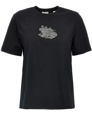 Burberry T-shirt stampa logo - Nero
