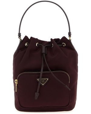 Prada Vela Bucket Bag - Red