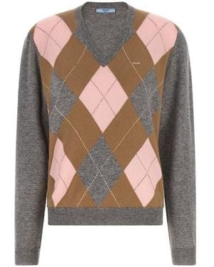 Prada Maglia Motivo Argyle - Multicolore