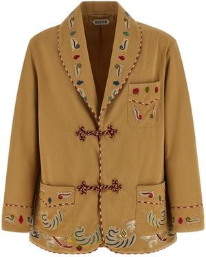 Bode 'feather Runner Smoking' Blazer - Brown
