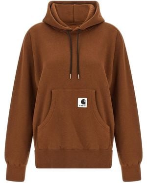 Sacai X Carhartt Wip Capsule Hoodie - Brown