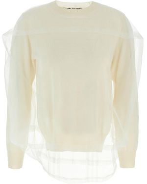 Comme des Garçons Pullover Aus Tüll - Weiß
