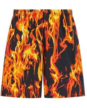 Vetements Bermuda 'Black & Orange Fire' - Arancione