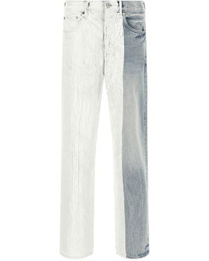 Purple 'crackle Silver' Jeans - White