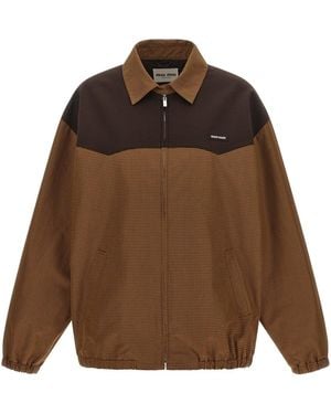 Miu Miu Vichy Blouson - Brown