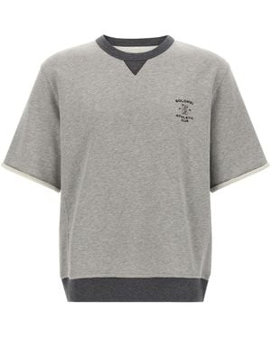 Brunello Cucinelli 'solomei Athletic Club' Embroidered Sweatshirt - Grey