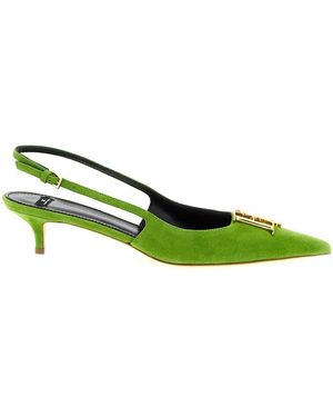 Elisabetta Franchi Suede Slingbacks - Green