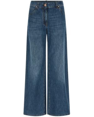 Brunello Cucinelli Wide Leg Jeans - Blue