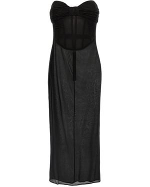 Magda Butrym '27' Off-The-Shoulder Midi Dress With Integrated Bustier - Black