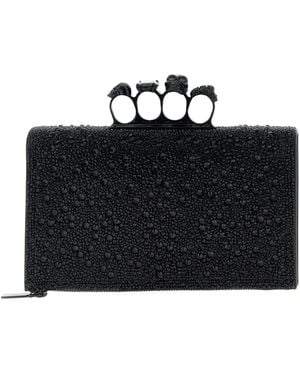 McQueen Flache Clutch "Knuckle" - Schwarz