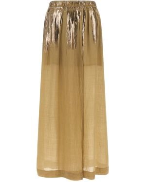Nude Slit Skirt - Natural