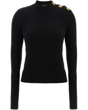 Balmain Gerippter Pullover - Schwarz
