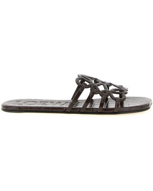 Loewe Anagram Petal Slide - Black