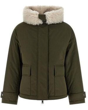 Army by Yves Salomon Merino Shearling Hooded Parka - Green