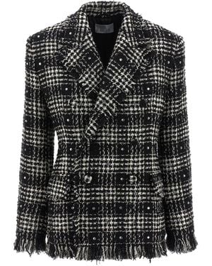 GIUSEPPE DI MORABITO 'Tweed Rhinestone' Blazer - Black