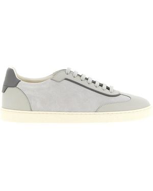 Brunello Cucinelli Leather And Suede Trainers - White