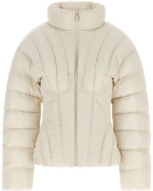 Elisabetta Franchi Exhausted Quilted Down Jacket - White