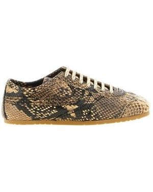 Dries Van Noten Sneaker Stampa Serpente - Marrone