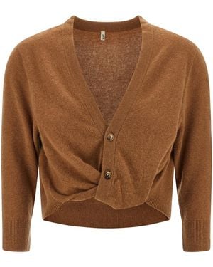 R13 Strickjacke Aus Geknotetem Leder - Braun