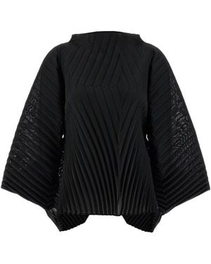 Issey Miyake 'wave Pleats' Blouse - Black