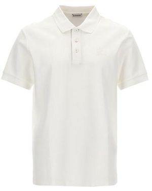 Burberry Polo ricamo logo - Bianco