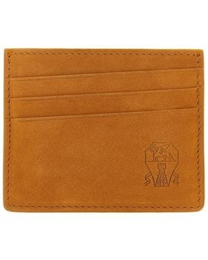 Brunello Cucinelli Nabuk Card Holder - Brown
