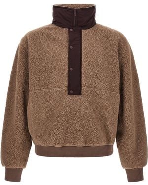 Entire studios System Half Zip Fleece Sweatshirt - Brown
