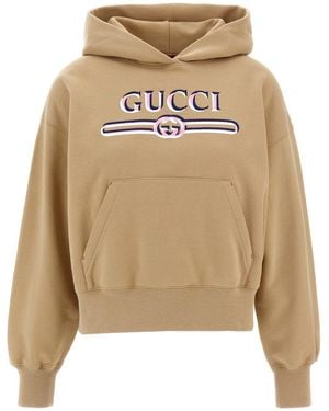 Gucci Logo Hoodie - Natural