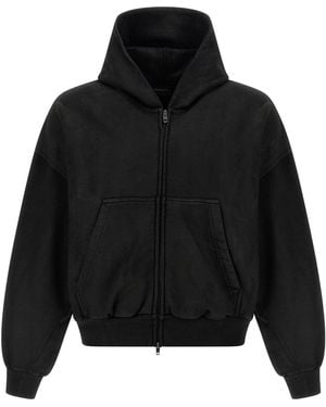 Balenciaga Cropped Hoodie - Black