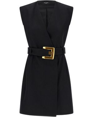 Balmain Wrap Dress - Black