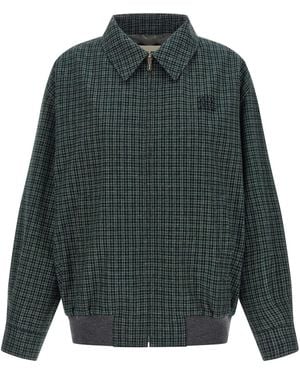 Miu Miu Check Cotton Blouson - Green