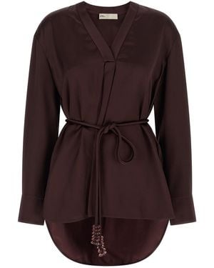 Tory Burch Satin Blouse - Brown