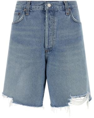 Agolde 'indra' Bermuda Shorts - Blue