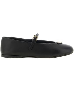 Prada Nappa Leather Ballerina - Black