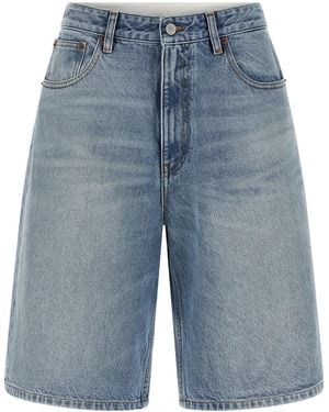 MM6 by Maison Margiela Bermuda-Shorts Carré In Weiß - Blau