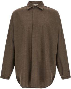 Fear Of God Mélange Wool Shirt - Brown