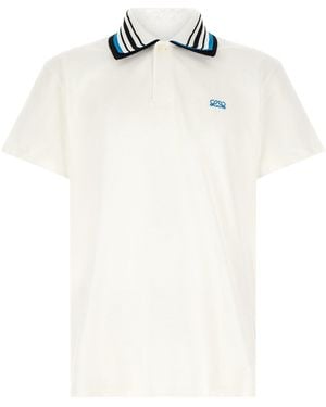 Loewe Triple-Layer Ribbed Collar Polo - White