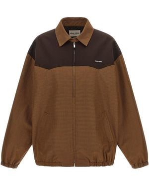 Miu Miu Vichy Blouson - Brown