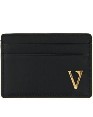 Versace 'v Logo' Card Holder - Black