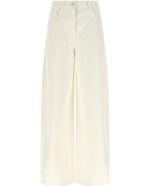 Brunello Cucinelli 'the Wide Barrel' Jeans - White