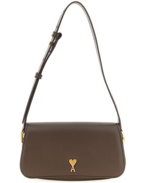 Ami Paris 'paris Paris' Shoulder Bag - Brown