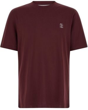Brunello Cucinelli 'stemma Solomeo' T-shirt - Red
