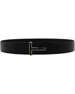 Tom Ford Cintura 'T Buckle' - Nero