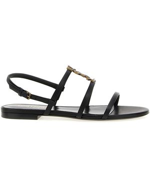 Saint Laurent Cassandre Sandals - Black