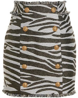 Balmain 'lurex Zebra' Skirt - Black