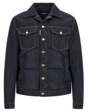 DSquared² Giacca Trucker 'Hybrid' Imbottita - Blu