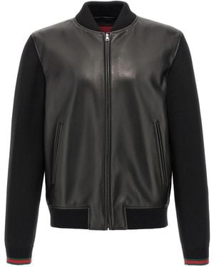Gucci Nappa Leather Bomber Jacket - Black
