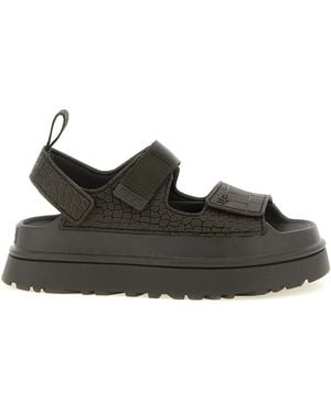 UGG Sandalo Con Texture Effetto Coccodrillo - Nero