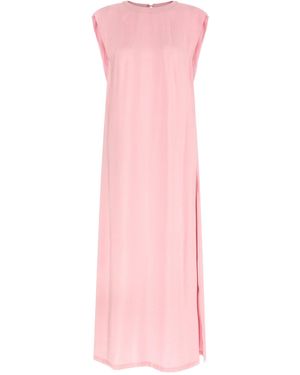 Nude Round-neck Dress - Pink